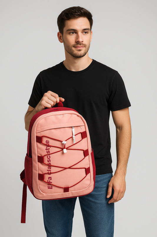 Pink & Red Sporty Backpack – Stylish & Functional