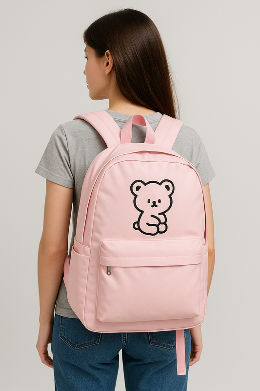 Cute Pink Bear Backpack – Adorable & Practical