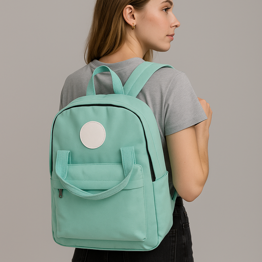 Cyan Green Canvas Backpack – Fresh & Versatile