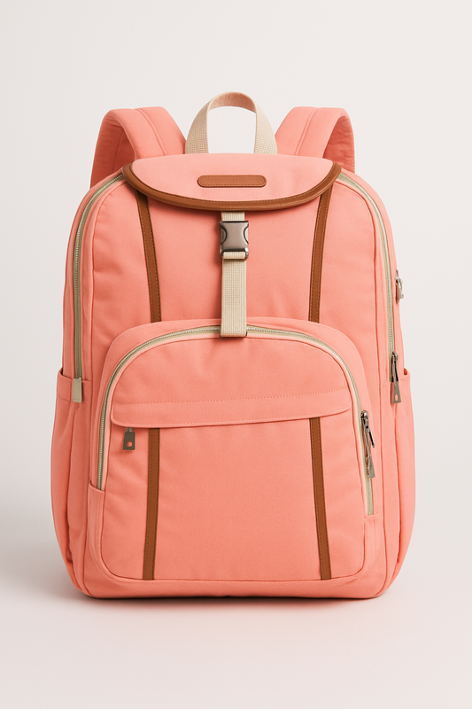 Coral Pink Travel Backpack – Stylish & Functional