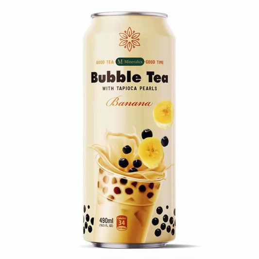 Banana Bubble Tea with Tapioca Pearls (490ml)