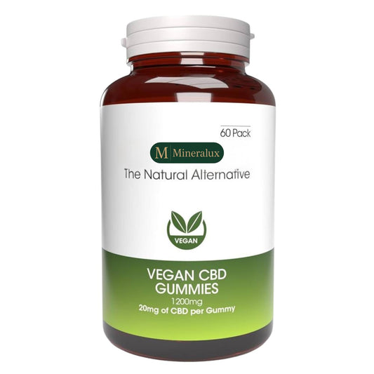 Mineralux Vegan CBD Gummies - The Natural Alternative (1200mg, 20mg CBD per Gummy, 60 Pack)